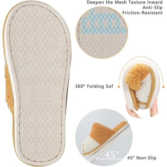 Cute Animal Slippers for Women, Winter Warm Memory Foam Soft Cozy Booties - Picture 3 of 7